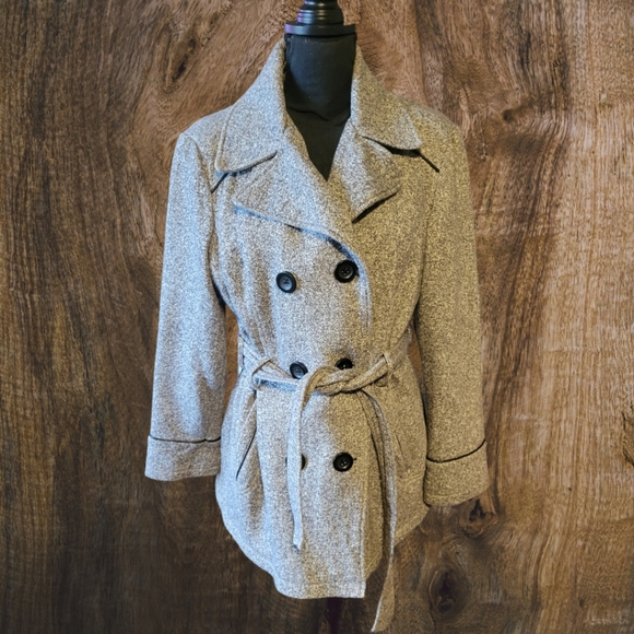 croft & barrow Jackets & Blazers - Craft & Barrow Winter Trench Style Coat Large Grey.